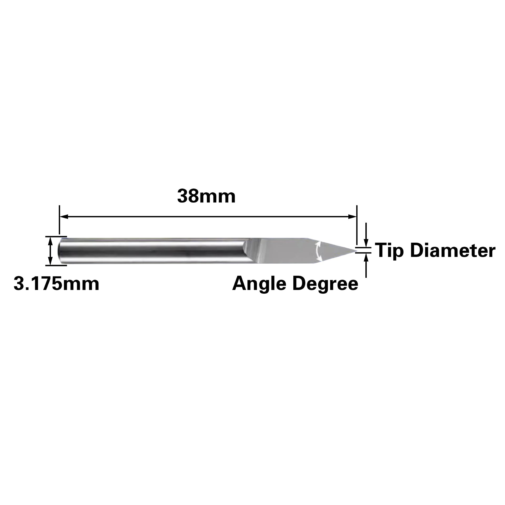 Single Flute Engraving Bit for Metal - 1/8″ Shank - Makera