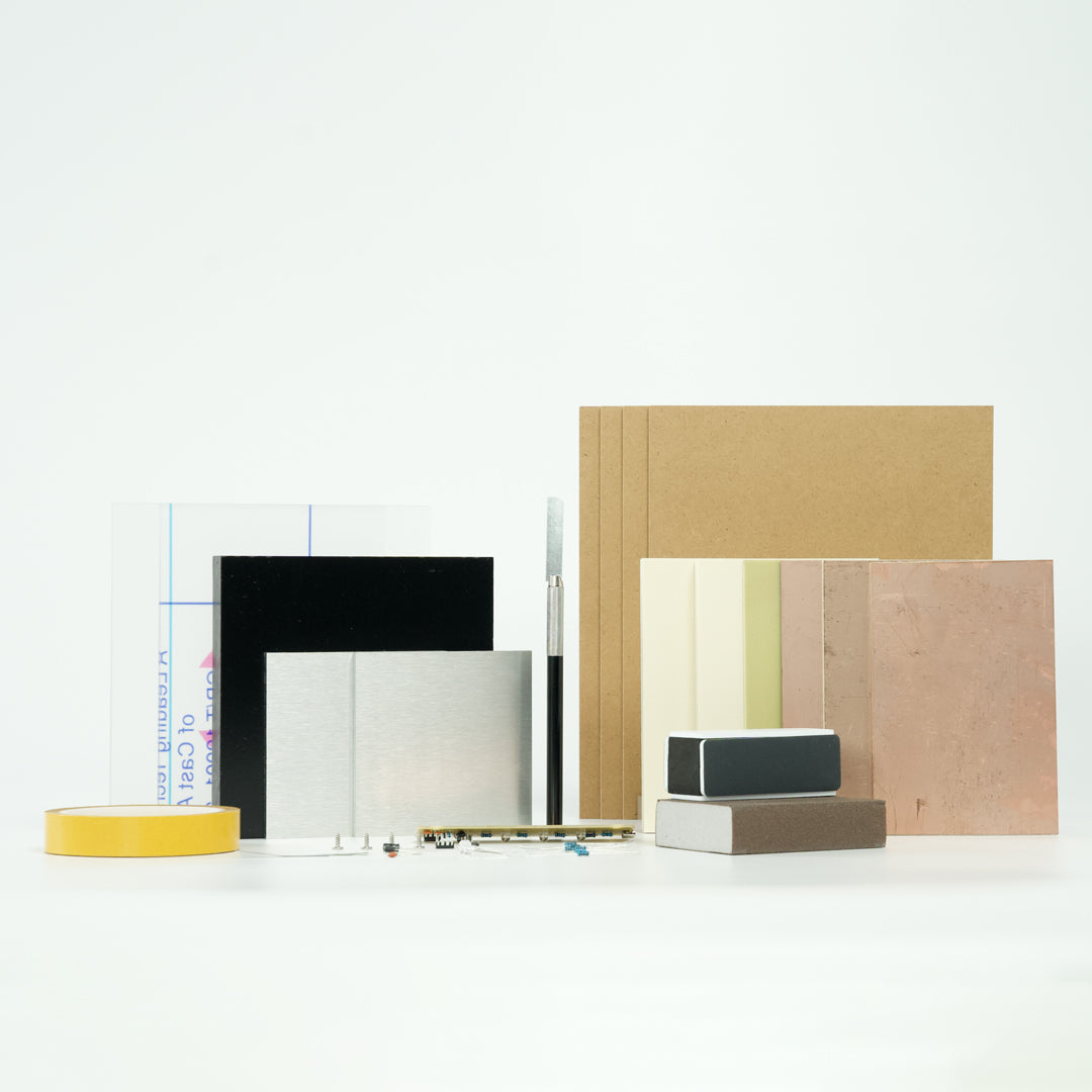 Kit de materiales con ejemplos de Carvera