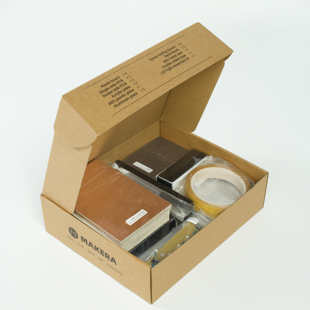Kit de materiales con ejemplos de Carvera