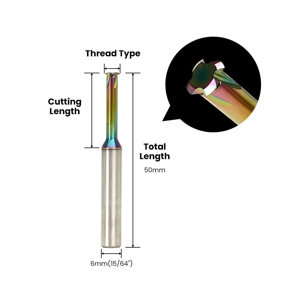 Thread Milling Bit - 6mm (15/64") Shank