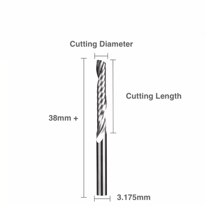 Spiral 'O' Single Flute Bit - 1/8″ Shank - Makera