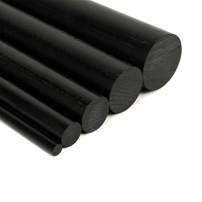 Black Delrin Round Bar (2 pcs)