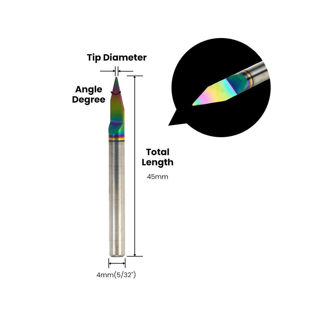 Einflügeliger Gravurfräser für Metall – 4 mm (5/32″) Schaft