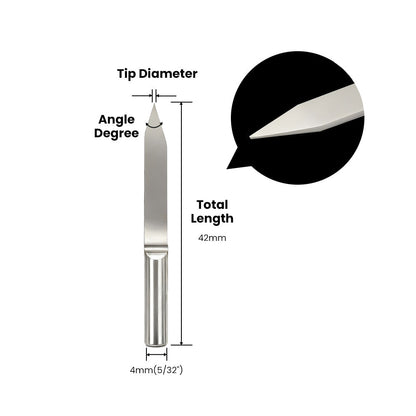 Mèche à graver à une seule cannelure - Tige de 4 mm (5/32 po)