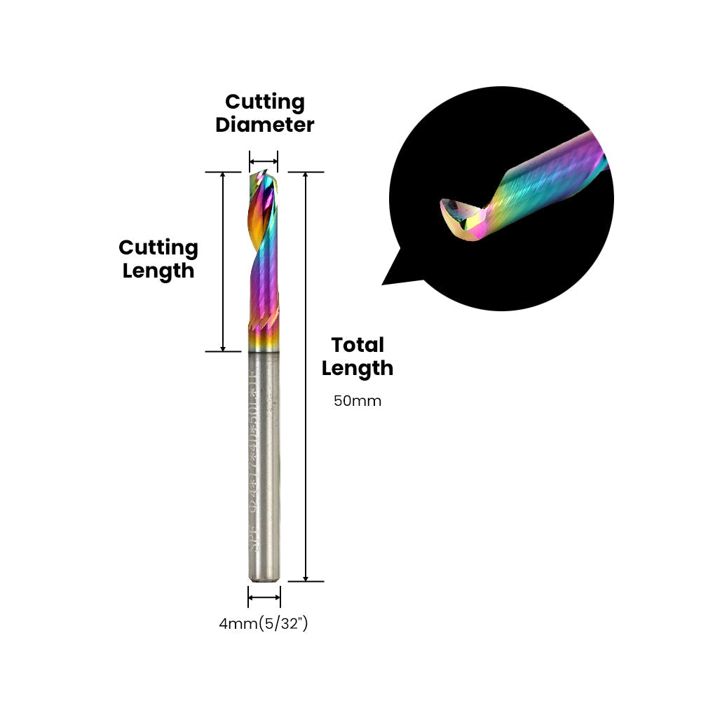 Punta a spirale a canale singolo per metallo - Attacco da 4 mm (5/32″)