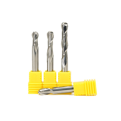 Mèche à deux cannelures à bout sphérique - Tige de 6 mm (15/64")